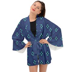 Mushrooms In The Meadow  Long Sleeve Kimono by SychEva