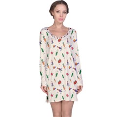 Vegetables Athletes Long Sleeve Nightdress by SychEva