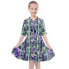 Collage Fleurs Violette Kids  All Frills Chiffon Dress by kcreatif