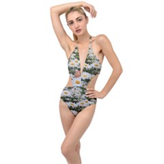 Champs De Marguerites Plunging Cut Out Swimsuit by kcreatif