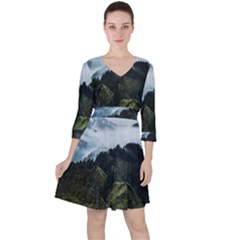 Green Mountain Ruffle Dress by goljakoff