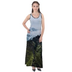 Green Mountain Sleeveless Velour Maxi Dress by goljakoff