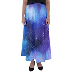 Blue Paint Flared Maxi Skirt by goljakoff