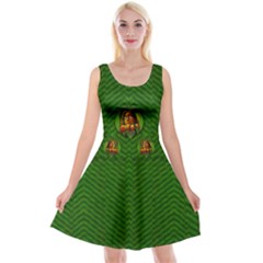 Lady Cartoon Love Her Tulips In Peace Reversible Velvet Sleeveless Dress by pepitasart