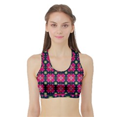 Pattern Of Hearts Sports Bra With Border by SychEva