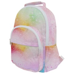 Rainbow Paint Rounded Multi Pocket Backpack by goljakoff