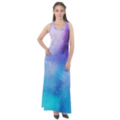 Metallic Paint Sleeveless Velour Maxi Dress by goljakoff