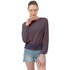 Graphite Grey Banded Bottom Chiffon Top by FabChoice