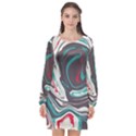 Vector Vivid Marble Pattern 1 Long Sleeve Chiffon Shift Dress  View1