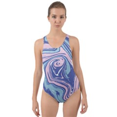 Vector Vivid Marble Pattern 10 Cut-out Back One Piece Swimsuit by goljakoff