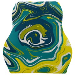 Green Vivid Marble Pattern 14 Car Seat Velour Cushion  by goljakoff