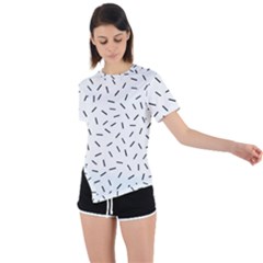 Rain  Asymmetrical Short Sleeve Sports Tee by Sobalvarro