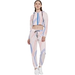 Marble Stains  Cropped Zip Up Lounge Set by Sobalvarro