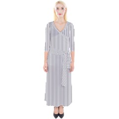 Zappwaits - Fine Quarter Sleeve Wrap Maxi Dress by zappwaits