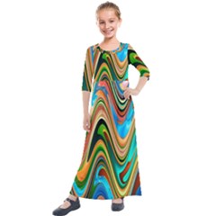 Icecreams2 Kids  Quarter Sleeve Maxi Dress by PollyParadise