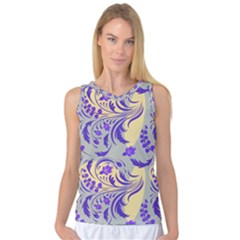 Folk Floral Pattern  Abstract Flowers Surface Design  Seamless Pattern Women s Basketball Tank Top by Eskimos