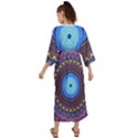 Blue Violet Midnight Sun Mandala Hippie Trippy Psychedelic Kaleidoscope  Grecian Style  Maxi Dress View2