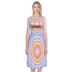 Pretty Pastel Boho Hippie Mandala Midi Sleeveless Dress by CrypticFragmentsDesign