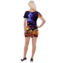 Nebula Starry Night Skies Abstract Art Short Sleeve Asymmetric Mini Dress View2