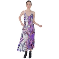 Blooming Lilacs Spring Garden Abstract Tie Back Maxi Dress by CrypticFragmentsDesign