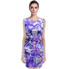 Weeping Wisteria Fantasy Gardens Pastel Abstract Classic Sleeveless Midi Dress by CrypticFragmentsDesign