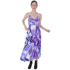 Weeping Wisteria Fantasy Gardens Pastel Abstract Tie Back Maxi Dress by CrypticFragmentsDesign