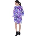 Weeping Wisteria Fantasy Gardens Pastel Abstract V-Neck Flare Sleeve Mini Dress View2