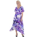 Weeping Wisteria Fantasy Gardens Pastel Abstract Cross Front Sharkbite Hem Maxi Dress View1