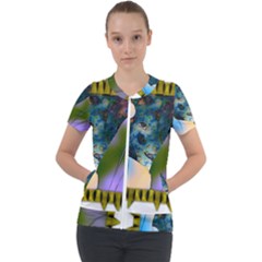 Jungle Lion Short Sleeve Zip Up Jacket by LW41021