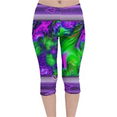 Feathery Winds Velvet Capri Leggings  by LW41021