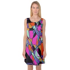 Abstract Sleeveless Satin Nightdress by LW41021