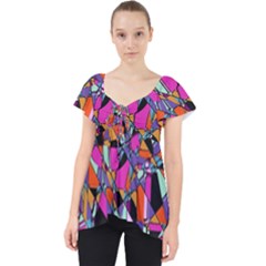 Abstract Lace Front Dolly Top by LW41021