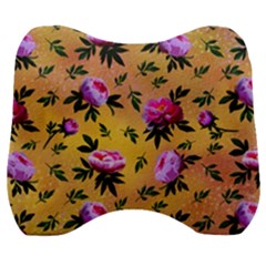 Delicate Peonies Velour Head Support Cushion by SychEva