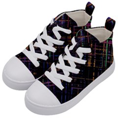 Criss-cross Pattern (multi-colored) Kids  Mid-top Canvas Sneakers by LyleHatchDesign