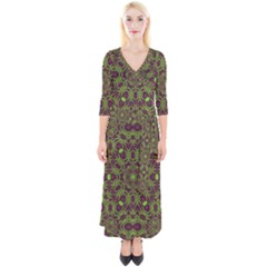 Greenspring Quarter Sleeve Wrap Maxi Dress by LW323