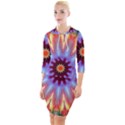 Passion Flower Quarter Sleeve Hood Bodycon Dress View1