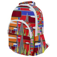 Forrest Sunset Rounded Multi Pocket Backpack by LW323