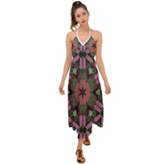 Tropical Island Halter Tie Back Dress  by LW323