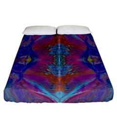 Flowing Duo  Fitted Sheet (california King Size) by kaleidomarblingart