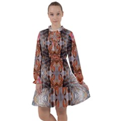 Abstract Marbling Symmetry All Frills Chiffon Dress by kaleidomarblingart