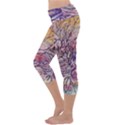 Mixed media leaves Capri Yoga Leggings View2