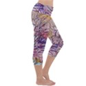 Mixed media leaves Capri Yoga Leggings View3