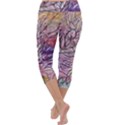 Mixed media leaves Capri Yoga Leggings View4