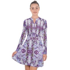 Intricate Lilac Long Sleeve Panel Dress by kaleidomarblingart