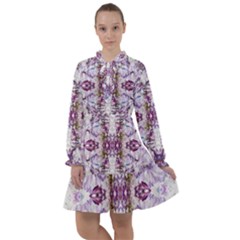 Intricate Lilac All Frills Chiffon Dress by kaleidomarblingart