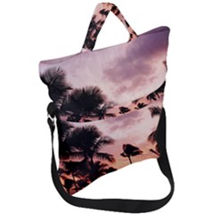 Palm Trees Fold Over Handle Tote Bag by LW323