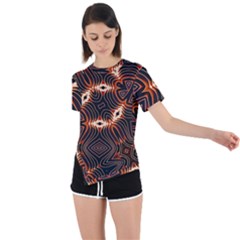 Fun In The Sun Asymmetrical Short Sleeve Sports Tee by LW323