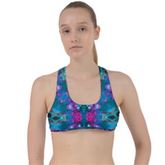 Peacock2 Criss Cross Racerback Sports Bra by LW323