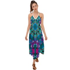 Peacock2 Halter Tie Back Dress  by LW323