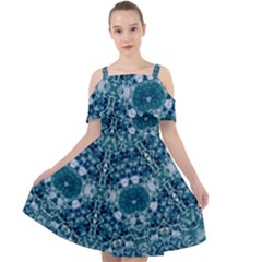 Blue Heavens Cut Out Shoulders Chiffon Dress by LW323